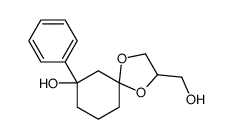 3-(hydroxymethyl)-7-phenyl-1,4-dioxaspiro[4.5]decan-7-ol结构式