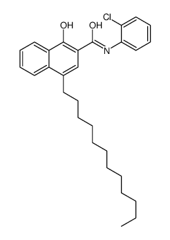 N-(2-chlorophenyl)-4-dodecyl-1-hydroxynaphthalene-2-carboxamide结构式