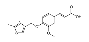 2-Propenoic acid, 3-[3-methoxy-4-[(2-methyl-4-thiazolyl)methoxy]phenyl] Structure