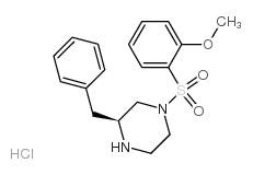 (S)-3-Benzyl-1-(2-methoxy-benzenesulfonyl)-piperazine hydrochloride结构式