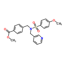 Methyl 4-({[(4-methoxyphenyl)sulfonyl](3-pyridinylmethyl)amino}methyl)benzoate Structure