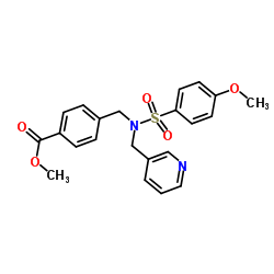 Methyl 4-({[(4-methoxyphenyl)sulfonyl](3-pyridinylmethyl)amino}methyl)benzoate结构式