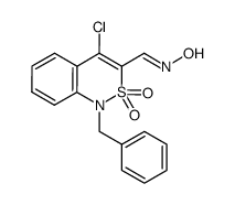 4-chloro-1-benzyl-(1H)-2,1-benzothiazine-3-carbaldehyde-2,2-dioxide oxime结构式