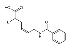 (+/-)-6-benzoylamino-2-bromo-hex-4c-enoic acid结构式