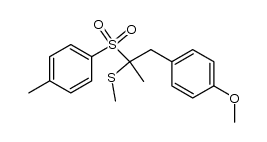 (1-(4-methoxyphenyl)-2-tosylpropan-2-yl)(methyl)sulfane Structure