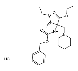 benzyloxycarbonylamino-piperidinomethyl-malonic acid diethyl ester, hydrochloride结构式