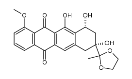 (+/-)-9-[1,1-(ethylenedioxy)ethyl]-cis-6,7,9-trihydroxy-4-methoxy-7,8,9,10-tetrahydronaphthacene-5,12-dione结构式