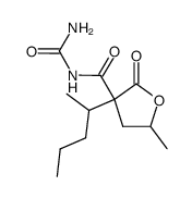 N-carbamoyl-5-methyl-2-oxo-3-(pentan-2-yl)tetrahydrofuran-3-carboxamide结构式