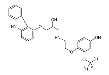 4’-Hydroxyphenyl Carvedilol-d3结构式