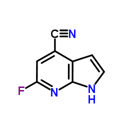 6-Fluoro-1H-pyrrolo[2,3-b]pyridine-4-carbonitrile结构式