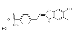 4-[[(6-hydroxy-4,5,7-trimethyl-1,3-benzothiazol-2-yl)amino]methyl]benzenesulfonamide,hydrochloride Structure