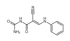 β-Anilino-N-carbamoyl-α-cyanacrylamid结构式