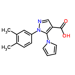 1-(3,4-Dimethylphenyl)-5-(1H-pyrrol-1-yl)-1H-pyrazole-4-carboxylic acid结构式