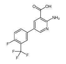 2-amino-5-[4-fluoro-3-(trifluoromethyl)phenyl]pyridine-3-carboxylic acid结构式