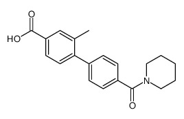 3-methyl-4-[4-(piperidine-1-carbonyl)phenyl]benzoic acid结构式