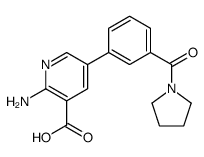 2-amino-5-[3-(pyrrolidine-1-carbonyl)phenyl]pyridine-3-carboxylic acid结构式