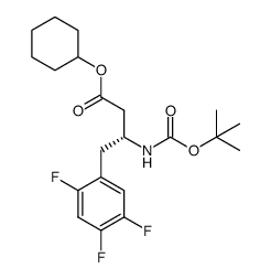 (R)-cyclohexyl 3-(tert-butoxycarbonyl amino)-4-(2,4,5-trifluorophenyl)butyrate结构式