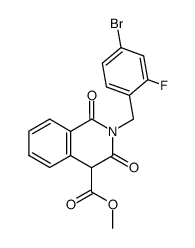 2-[(4-Bromo-2-fluorophenyl)methyl]-1,2,3,4-tetrahydro-1,3-dioxo-4-isoquinoline-carboxylic Acid Methyl Ester结构式