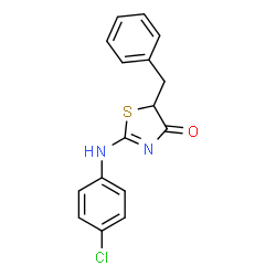 (E)-5-benzyl-2-((4-chlorophenyl)imino)thiazolidin-4-one结构式