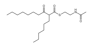 S-(2-acetamidoethyl) 2-hexyl-3-oxodecanethioate结构式