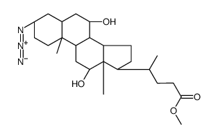 methyl (4R)-4-[(3S,7R,10S,12S,13R,17R)-3-azido-7,12-dihydroxy-10,13-dimethyl-2,3,4,5,6,7,8,9,11,12,14,15,16,17-tetradecahydro-1H-cyclopenta[a]phenanthren-17-yl]pentanoate结构式