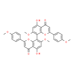 2,2'-Bis(4-methoxyphenyl)-5,5'-dihydroxy-7,7'-dimethoxy-8,8'-bi(4H-1-benzopyran)-4,4'-dione structure