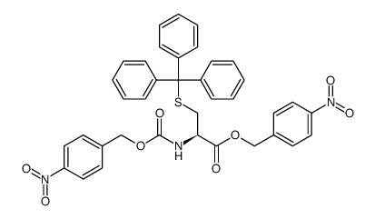 4-nitrobenzyl N-(((4-nitrobenzyl)oxy)carbonyl)-S-trityl-L-cysteinate结构式