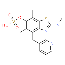 6-Benzothiazolol,5,7-dimethyl-2-(methylamino)-4-(3-pyridinylmethyl)-,hydrogen sulfate (ester) (9CI) structure