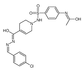 1-[(4-acetamidophenyl)sulfonylamino]-N-[(4-chlorophenyl)methylideneami no]-3,6-dihydro-2H-pyridine-4-carboxamide结构式