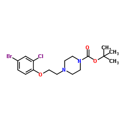 2-Methyl-2-propanyl 4-[2-(4-bromo-2-chlorophenoxy)ethyl]-1-piperazinecarboxylate结构式