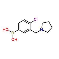 (4-chloro-3-(pyrrolidin-1-ylmethyl)phenyl)boronic acid picture