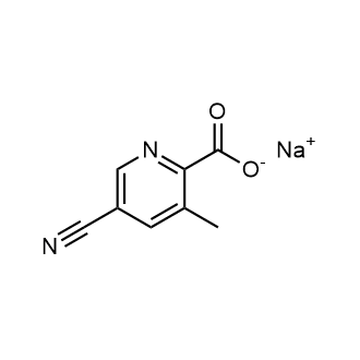 5-氰基-3-甲基吡啶甲酸钠结构式