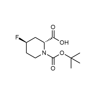 (2R,4R)-1-(叔丁氧羰基)-4-氟哌啶-2-羧酸结构式