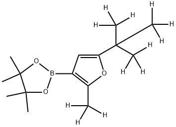 [2-Methyl-5-(tert-butyl)-d12]-furan-3-boronic acid pinacol ester结构式