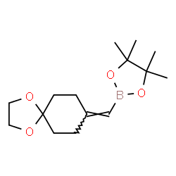 2-((1,4-dioxaspiro[4.5]decan-8-ylidene)methyl)-4,4,5,5-tetramethyl-1,3,2-dioxaborolane Structure