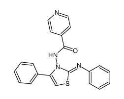 N-(4-phenyl-2-phenylimino-1,3-thiazol-3-yl)pyridine-4-carboxamide结构式