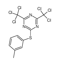 2-m-tolylsulfanyl-4,6-bis-trichloromethyl-[1,3,5]triazine Structure