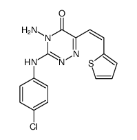 4-amino-3-(4-chloroanilino)-6-(2-thiophen-2-ylethenyl)-1,2,4-triazin-5-one Structure
