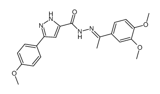 N'-[1-(3,4-dimethoxyphenyl)ethylidene]-3-(4-methoxyphenyl)-1H-pyrazole-5-carbohydrazide结构式