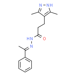3-(3,5-dimethyl-1H-pyrazol-4-yl)-N'-[(1E)-1-phenylethylidene]propanehydrazide结构式