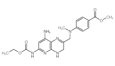 Benzoic acid,4-[[[8-amino-6-[(ethoxycarbonyl)amino]-3,4-dihydropyrido[2,3-b]pyrazin-2-yl]methyl]methylamino]-,methyl ester结构式