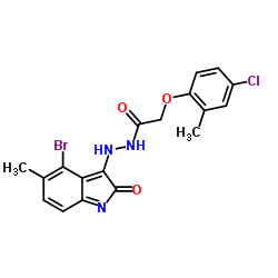 N'-(4-Bromo-5-methyl-2-oxo-2H-indol-3-yl)-2-(4-chloro-2-methylphenoxy)acetohydrazide Structure