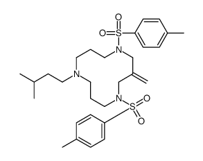 9-(3-methylbutyl)-3-methylidene-1,5-bis-(4-methylphenyl)sulfonyl-1,5,9-triazacyclododecane结构式