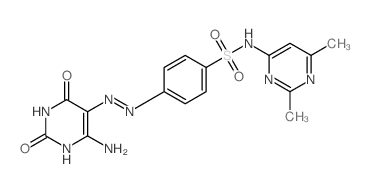4-[2-(4-amino-2,6-dioxo-pyrimidin-5-ylidene)hydrazinyl]-N-(2,6-dimethylpyrimidin-4-yl)benzenesulfonamide结构式