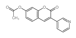 (2-oxo-3-pyridin-3-yl-chromen-7-yl) acetate结构式
