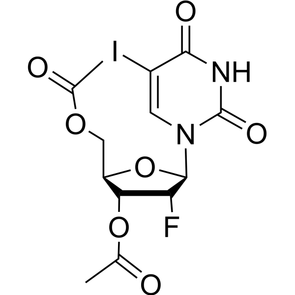 3',5'-Di-O-acetyl-2'-deoxy-2'-fluoro-5-iodouridine Structure