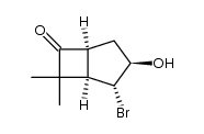 (+/-)-2-exo-bromo-3-endo-hydroxy-7,7-dimethylbicyclo[3.2.0]heptan-6-one Structure