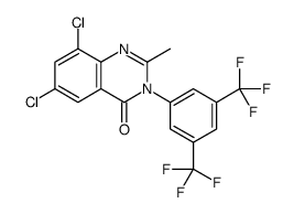 3-[3,5-bis(trifluoromethyl)phenyl]-6,8-dichloro-2-methylquinazolin-4-one结构式