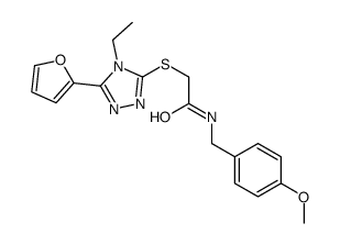 Acetamide, 2-[[4-ethyl-5-(2-furanyl)-4H-1,2,4-triazol-3-yl]thio]-N-[(4-methoxyphenyl)methyl]- (9CI) picture
