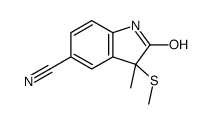 3-methyl-3-methylsulfanyl-2-oxo-1H-indole-5-carbonitrile结构式